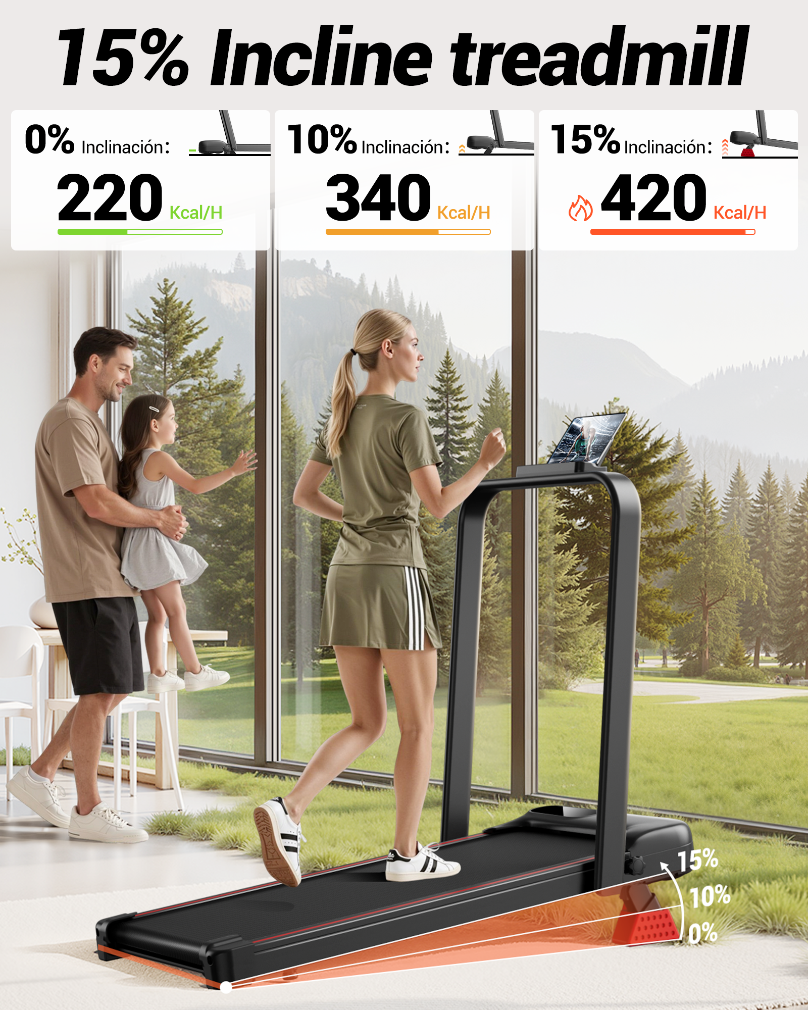 Umay U18F Folding 3-in-1 Walking Pad with 10%/15% Incline 1-10 km/h